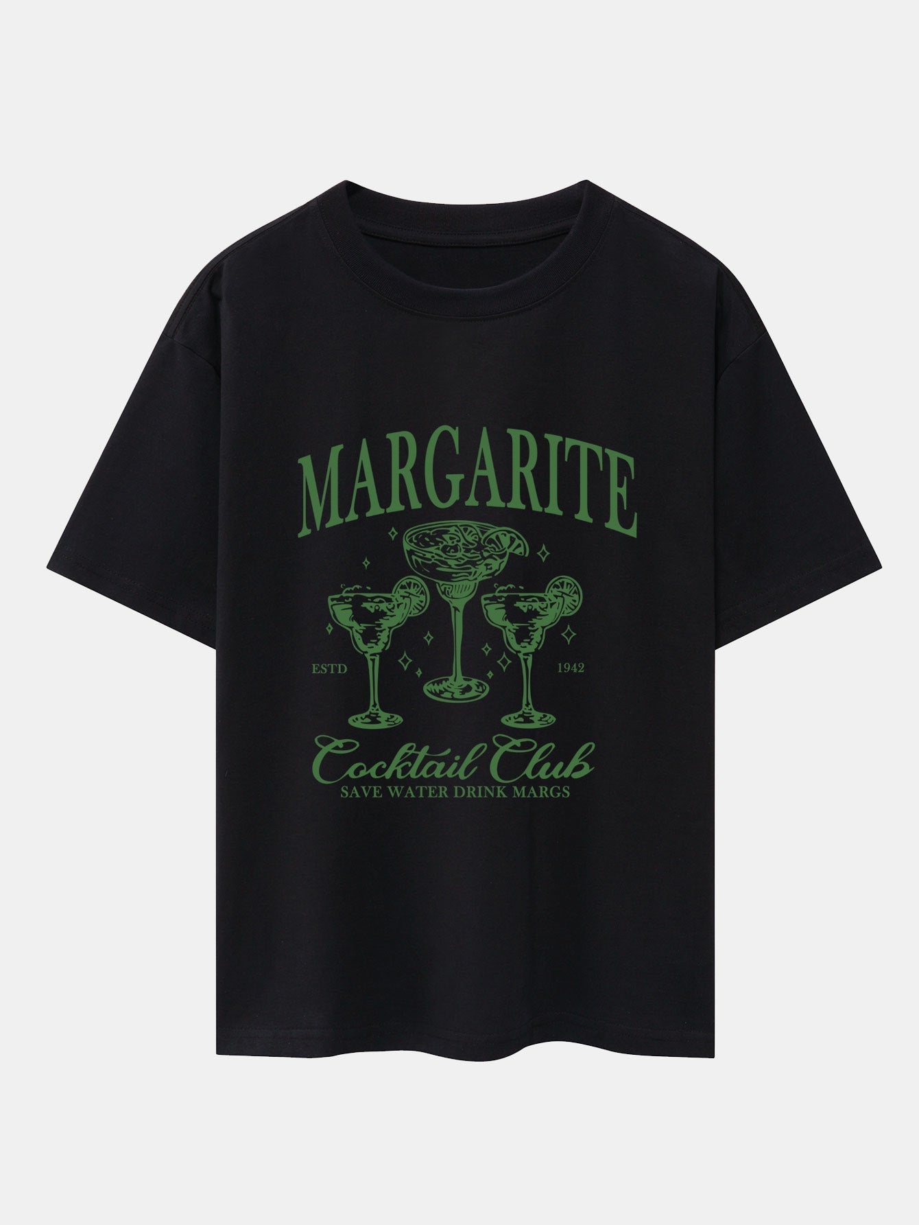 Cocktail Club Print Drop Shoulder Oversize T-Shirt
