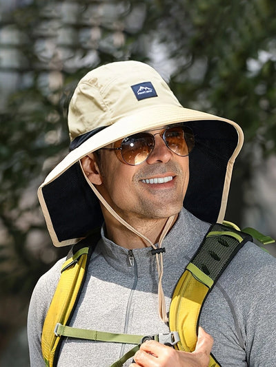 Breathable Quick Dry Sun Hat With Neck Hood - Perfect For Fishing, Camping And Outdoor Activities
