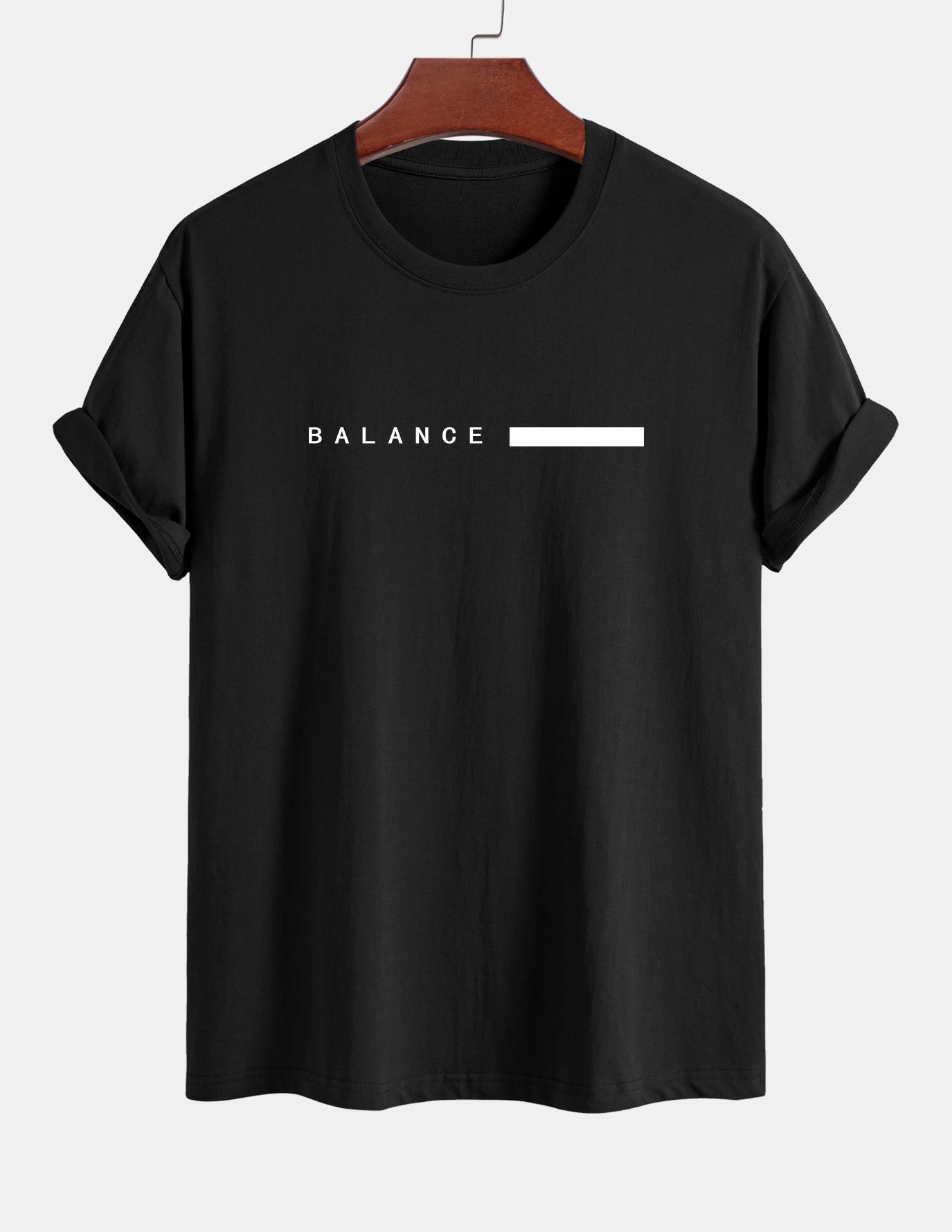 Regular Fit Balance Stripe Print Cotton T-Shirt