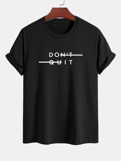 Regular Fit Don't Quit Print Cotton T-Shirt