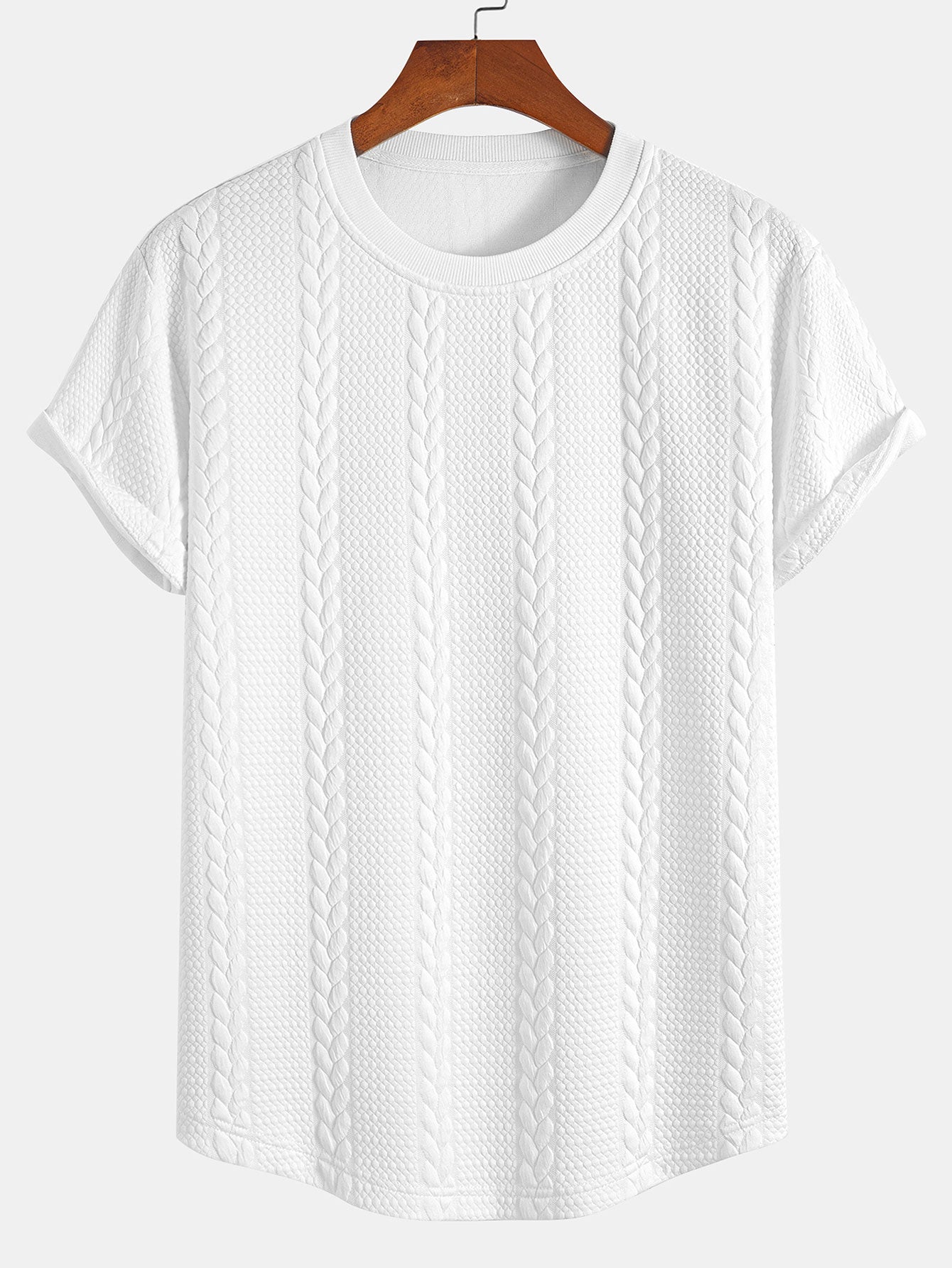 Twist Jacquard Arc Hem T-Shirt