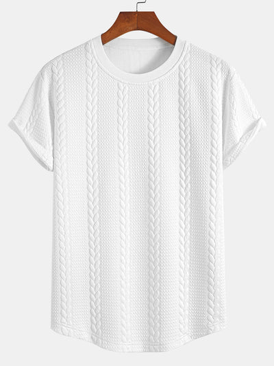 Twist Jacquard Arc Hem T-Shirt