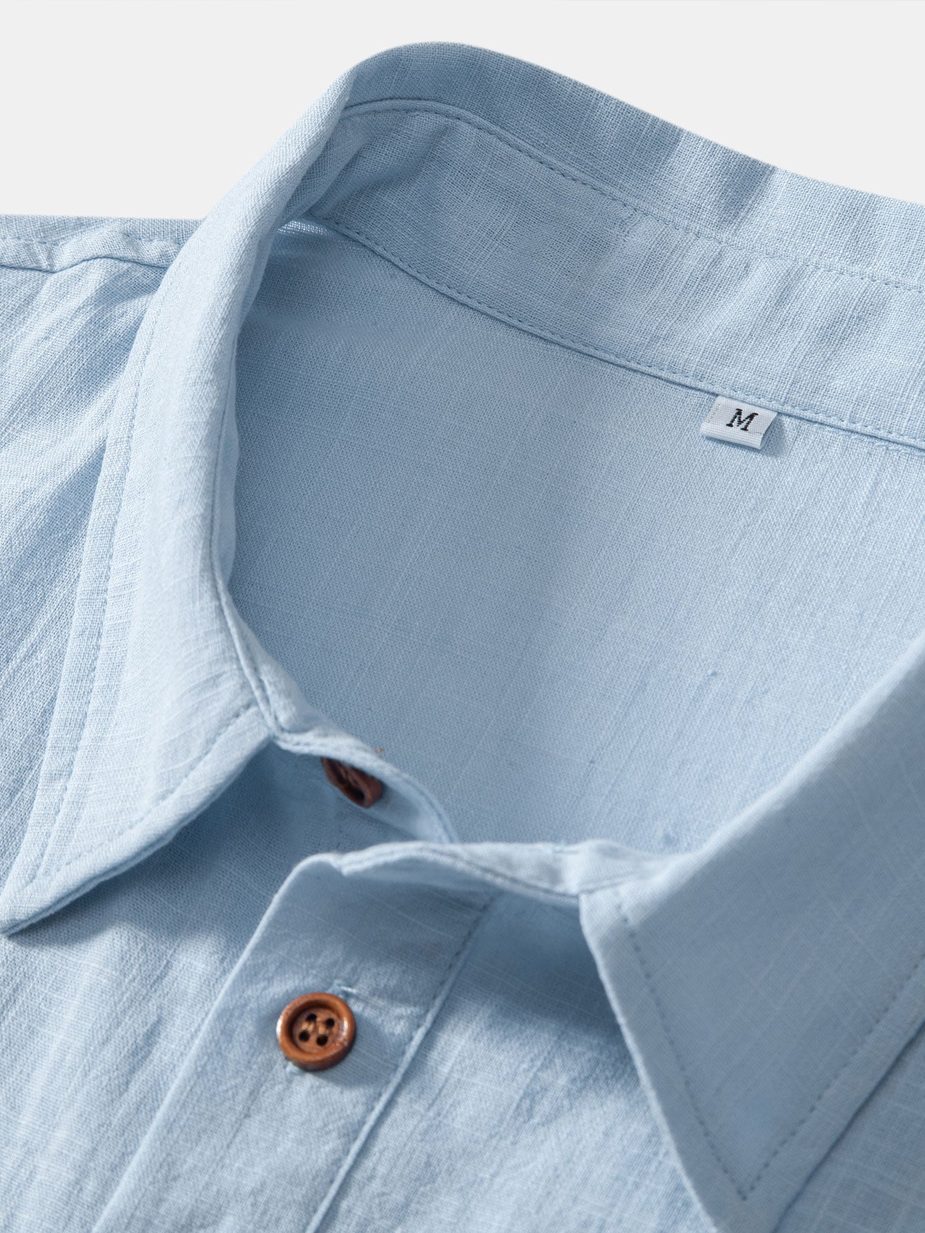 Short Sleeve Linen Look Polo Collar Shirt