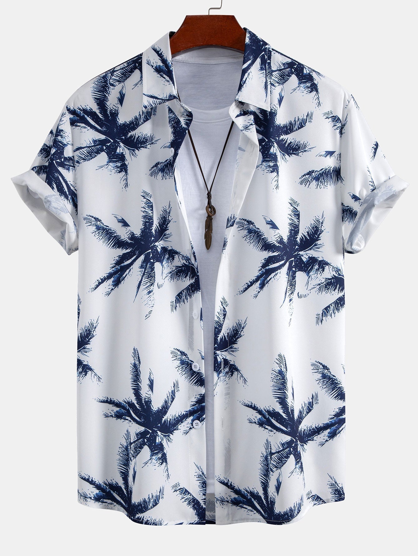 Palm Tree Print Button Up Shirt