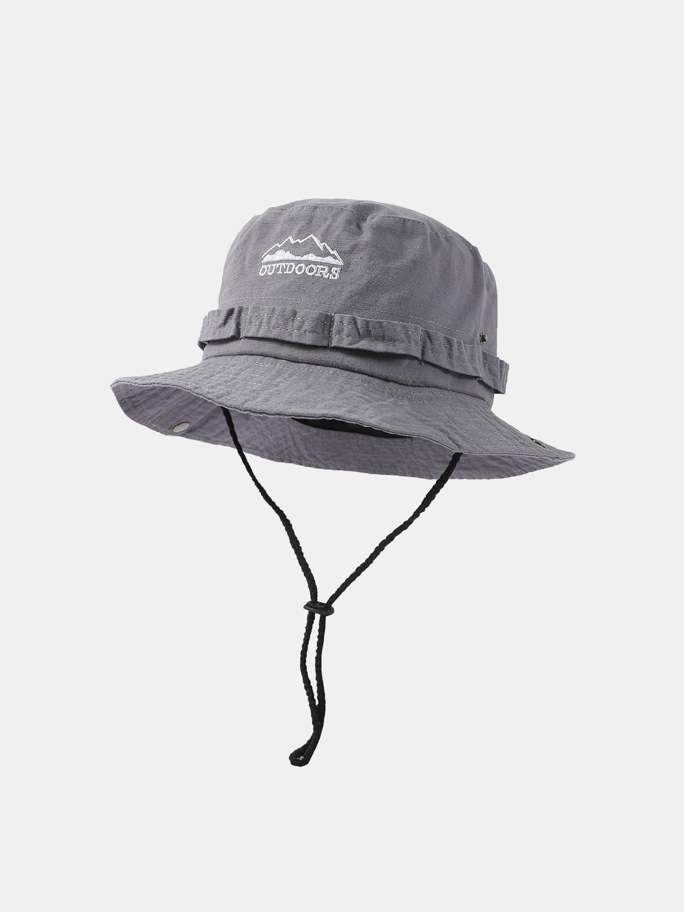 Mountain Pattern Bucket Hat With Chin Strap