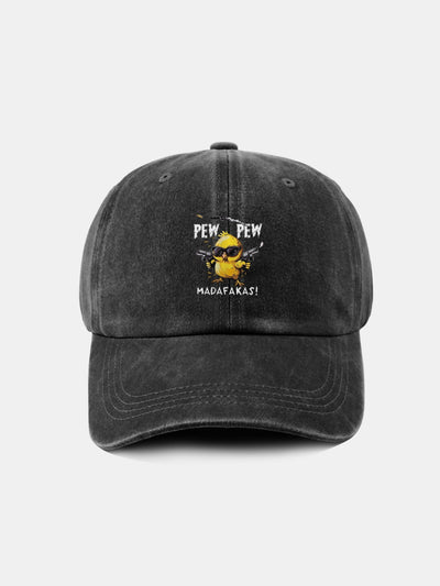 PEW PEW MADAFAKAS Chicken Pattern Casual Washed Cotton Baseball Cap
