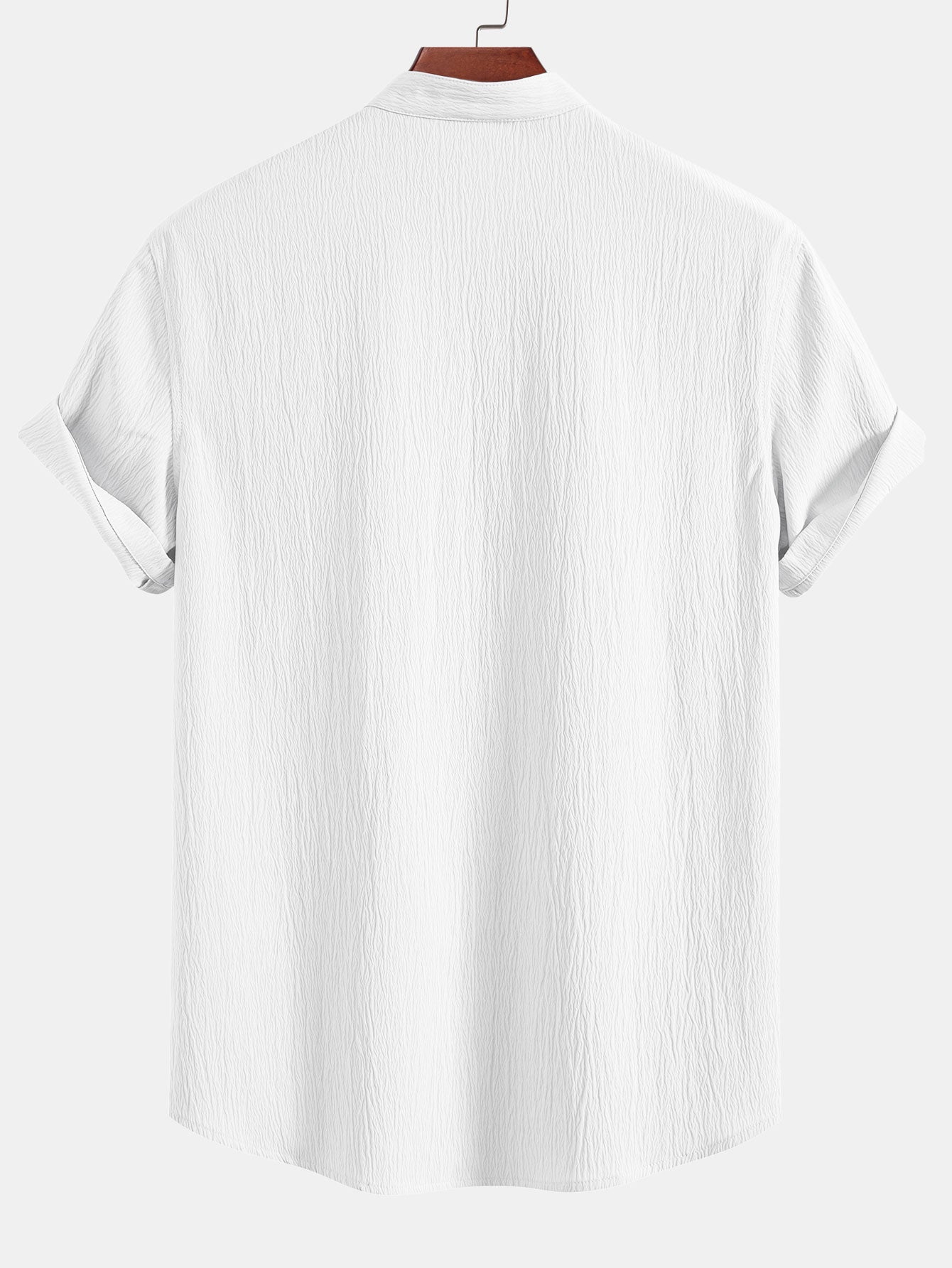 Wrinkled Textured V Neck Shirt