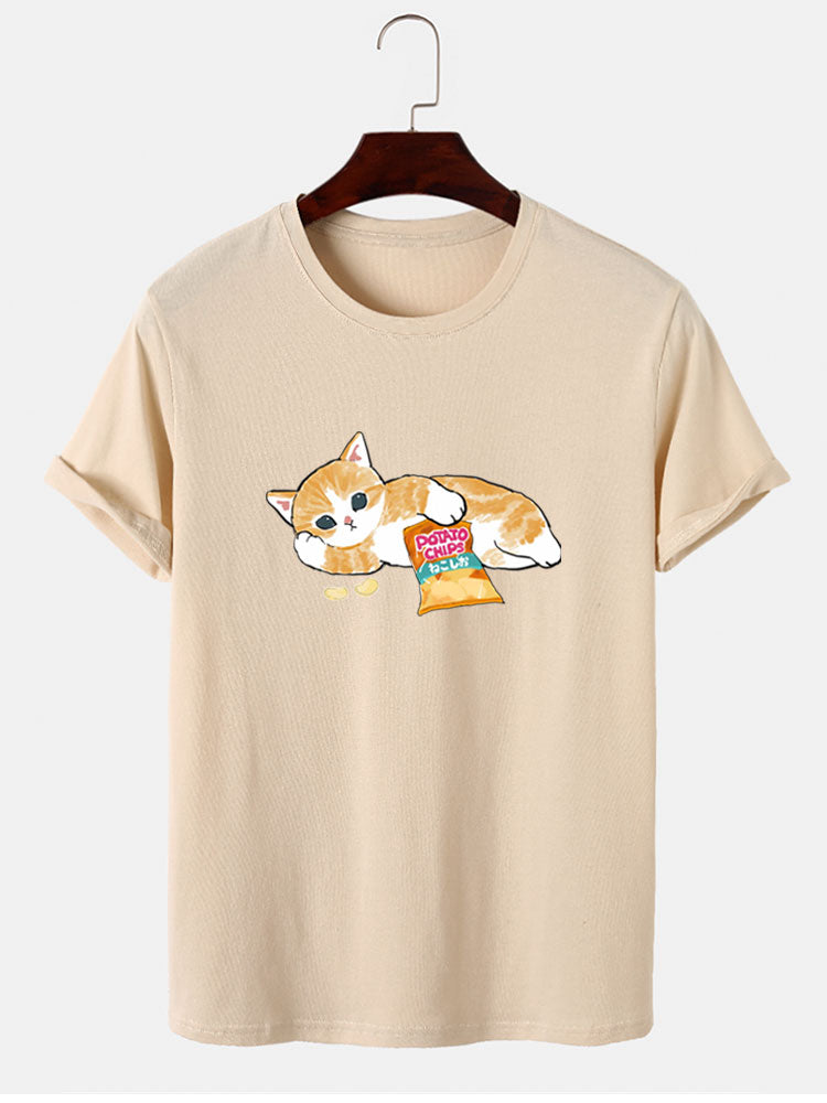 Cute Cat Print T-Shirt