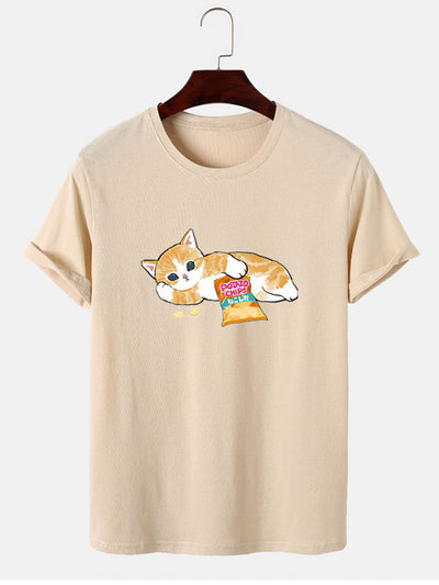 Cute Cat Print T-Shirt