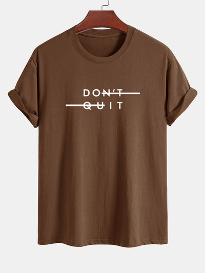 Regular Fit Don't Quit Print Cotton T-Shirt
