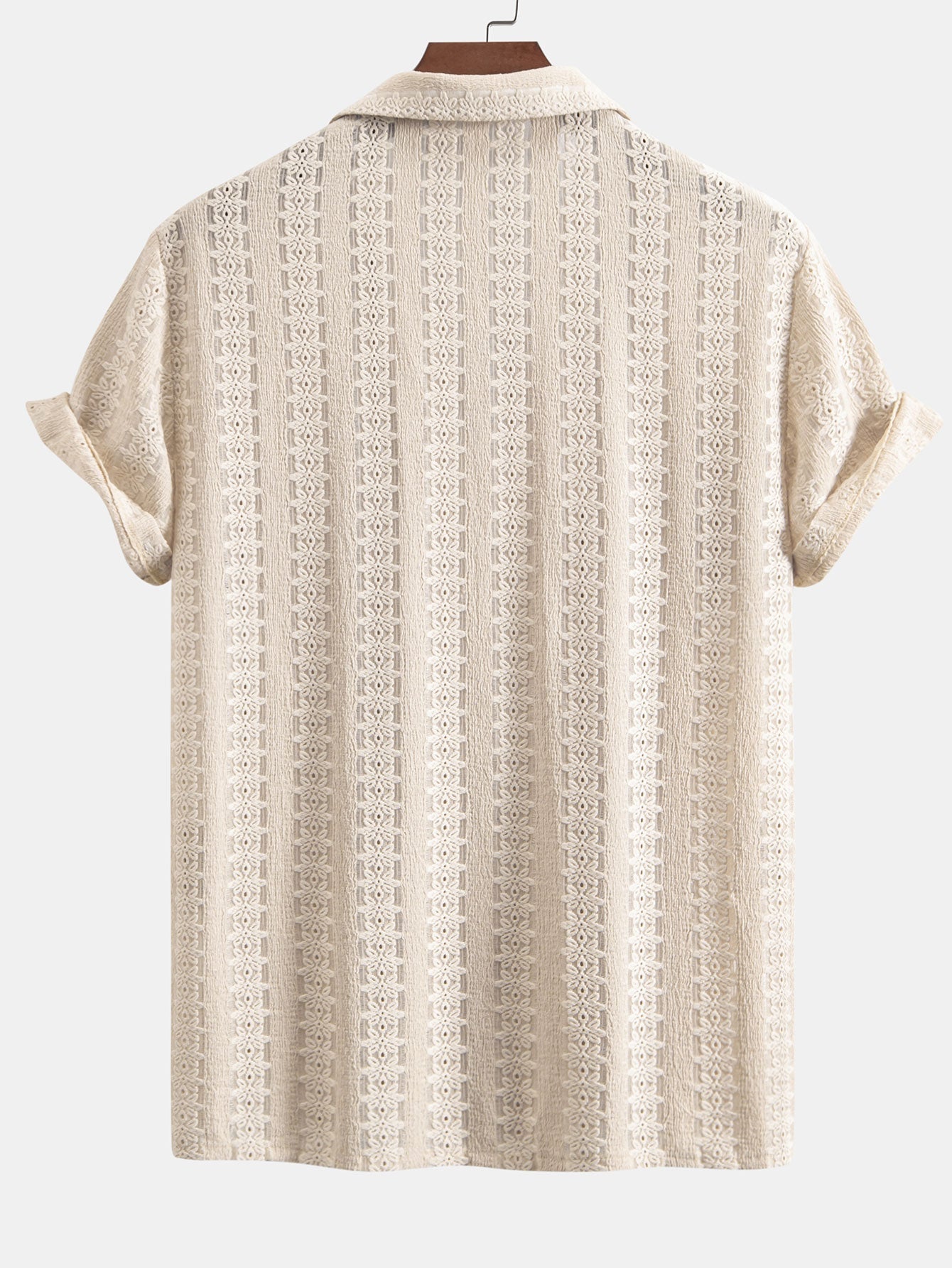 Floral Jacquard Textured Cuban Shirt