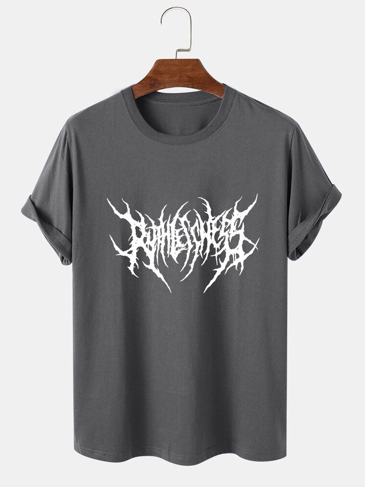Punk Goth Letter Print T-Shirt