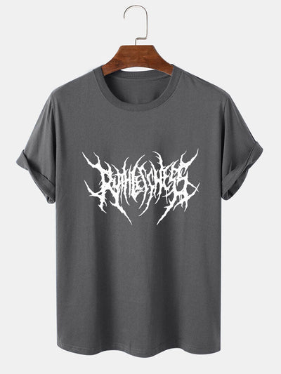 Punk Goth Letter Print T-Shirt