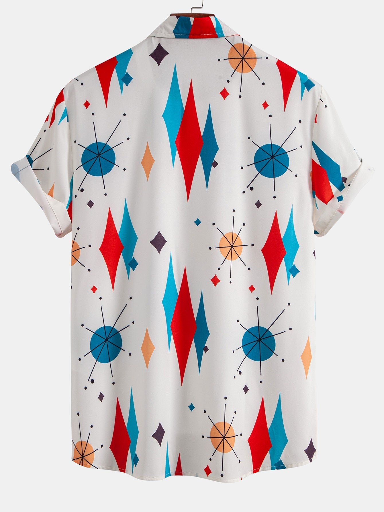 Atomic Geometric Print Button Up Shirt