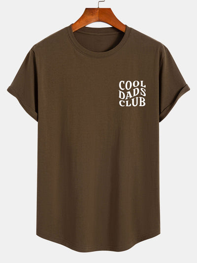 Cool Dads Club Print Cotton Arc Hem T-Shirt