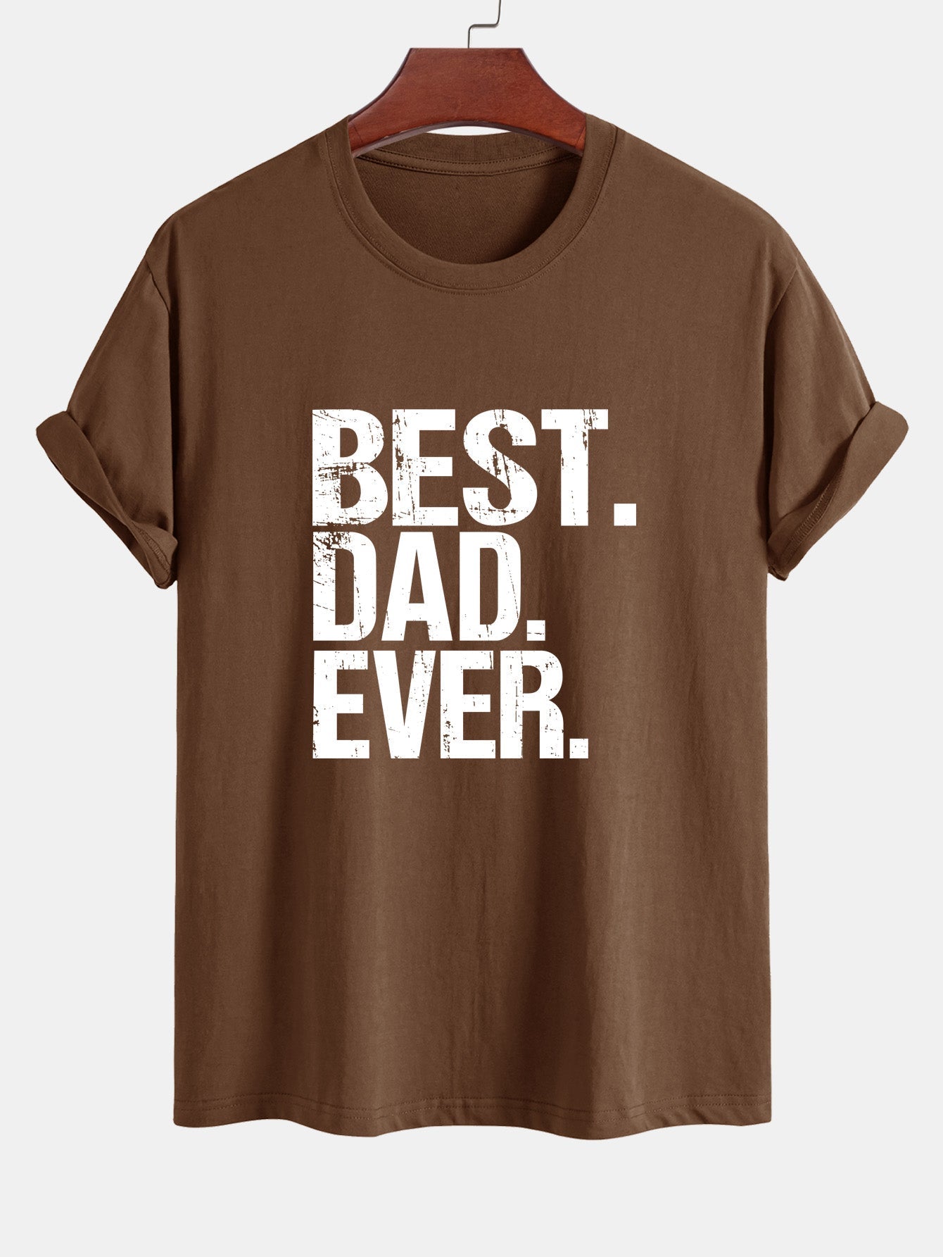 Regular Fit Best Dad Ever Print Cotton T-Shirt