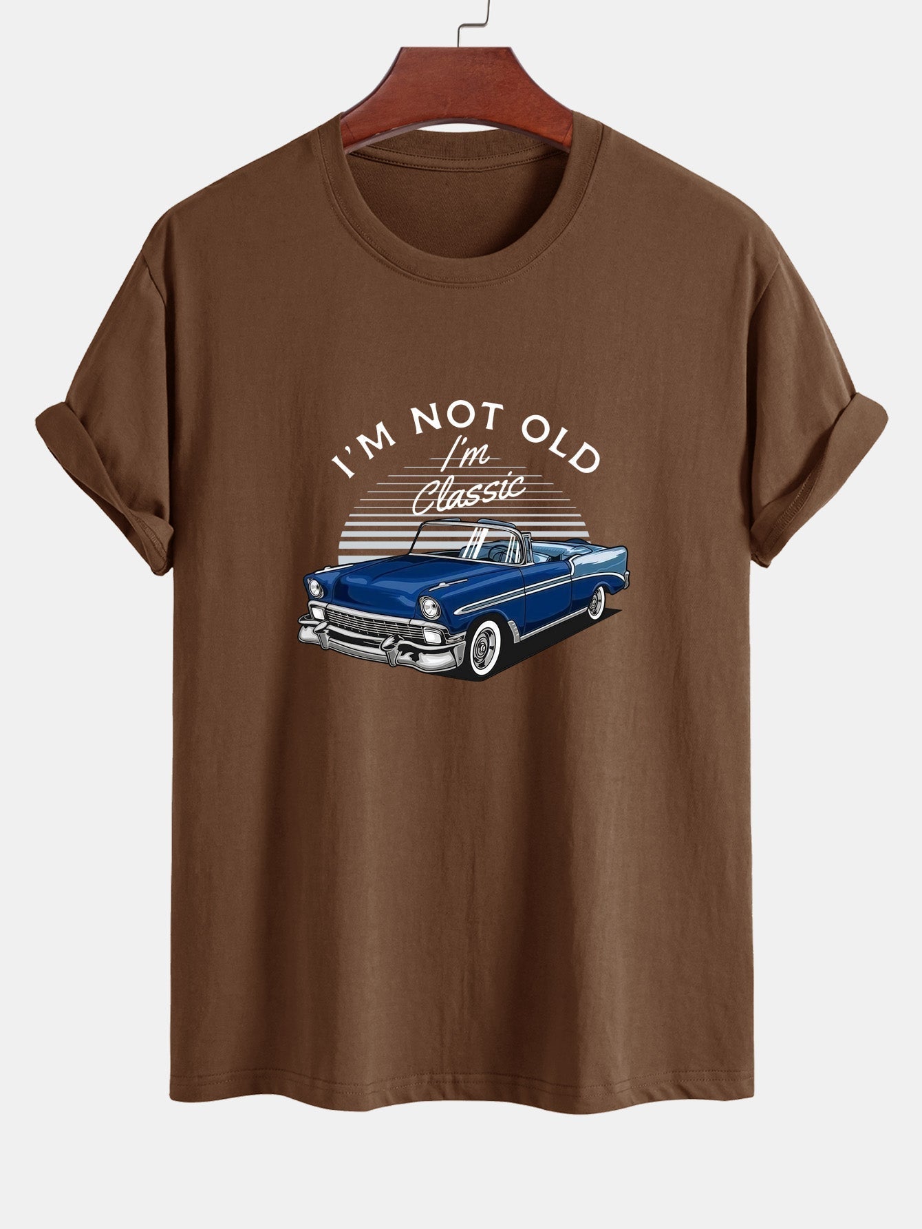 Regular Fit Car Slogan Print Cotton T-Shirt