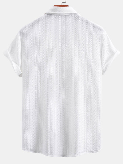 Muscle Fit Jacquard Textured Shirt