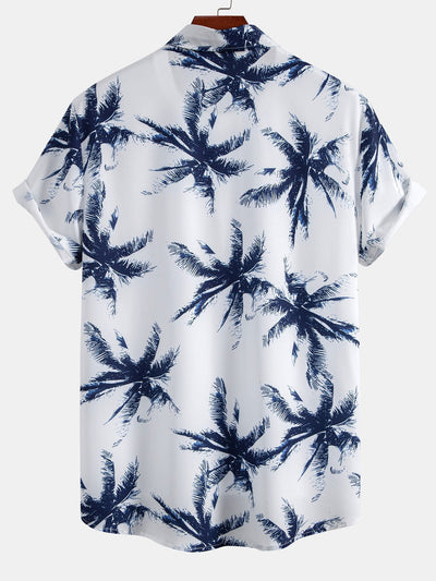 Palm Tree Print Button Up Shirt