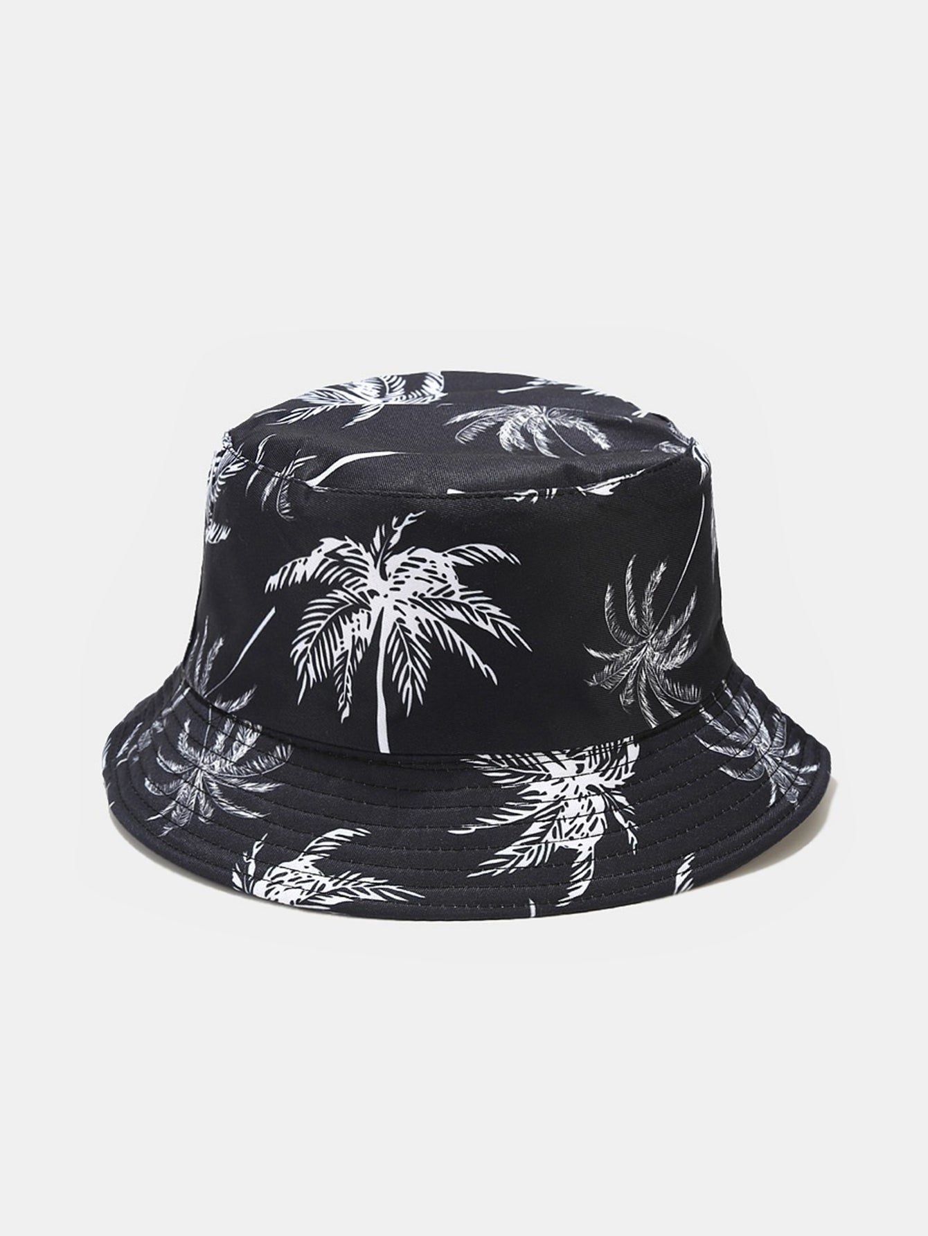 Double Side Reversible Palm Tree Pattern Bucket Hat