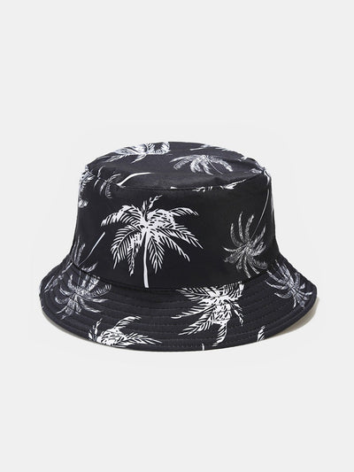 Double Side Reversible Palm Tree Pattern Bucket Hat