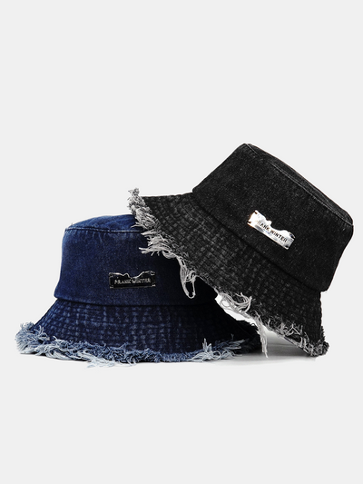 Distressed Frayed Edge Cowboy Bucket Hat