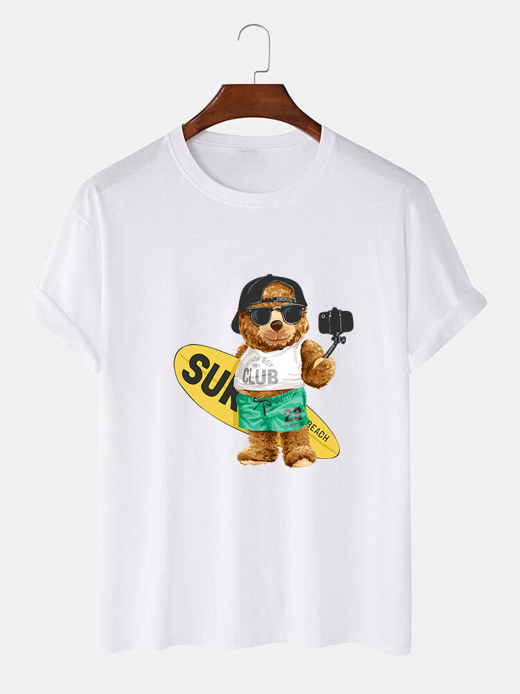 Surf Bear Print T-Shirt