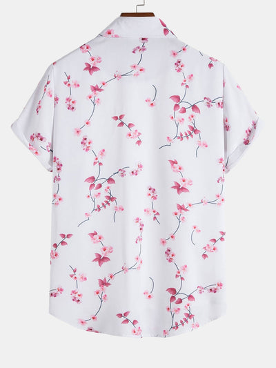 Cherry Blossom Print Button Up Shirt