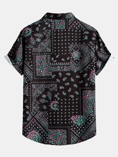 Paisley Print Button Up Shirt