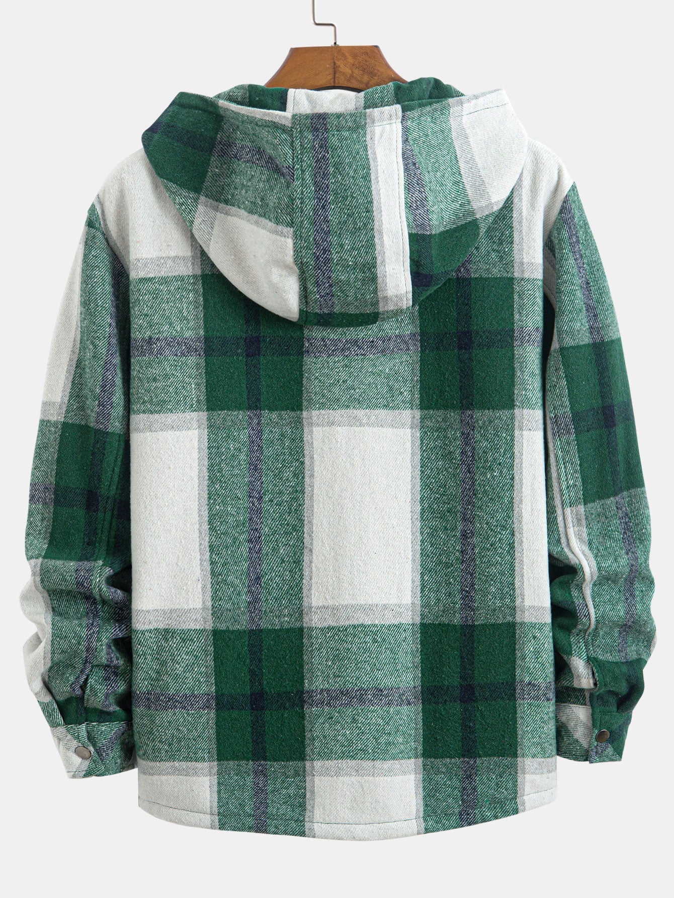 Teddy Lined Flannel Plaid Hooded Shirt