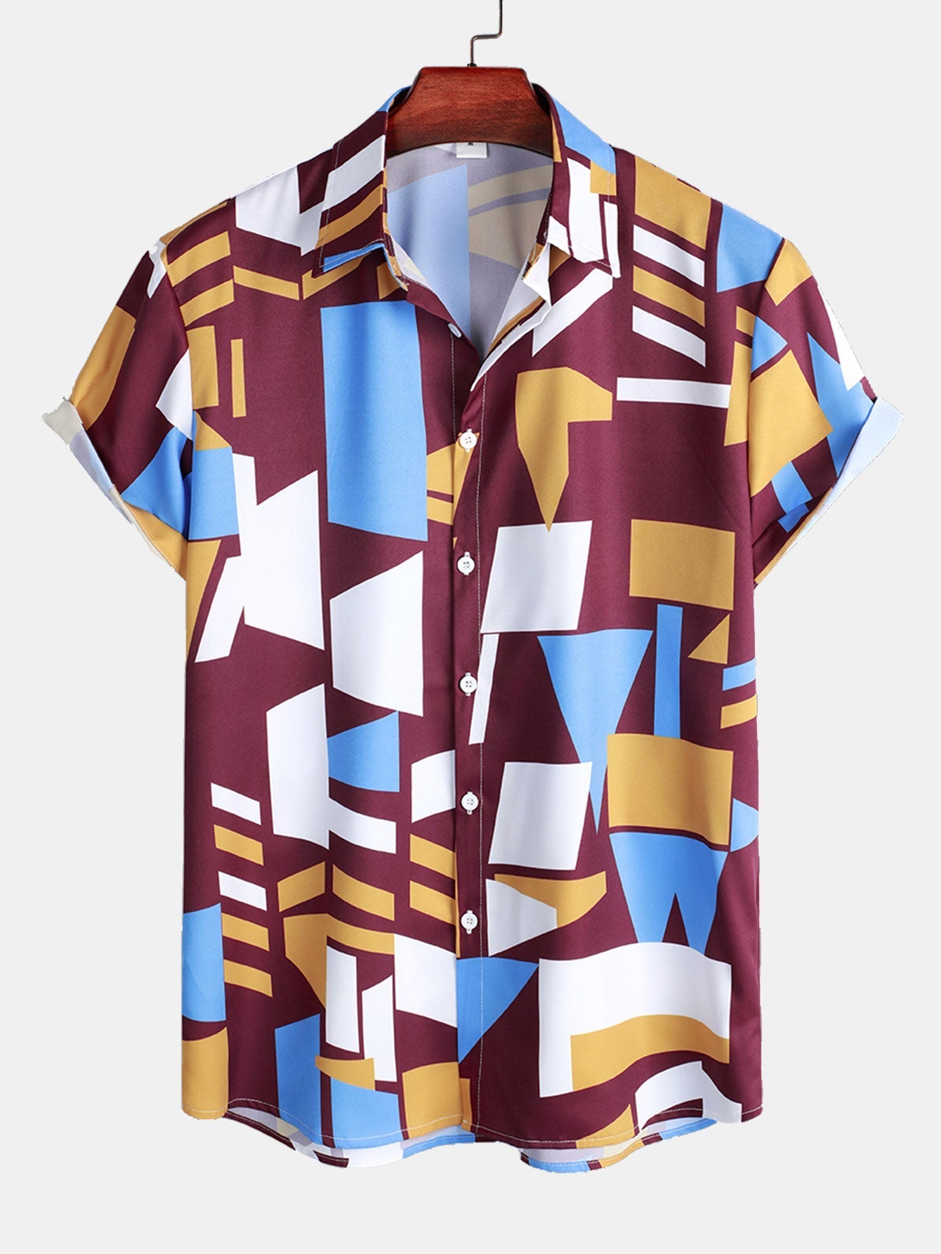 Geometry Print Button Up Shirt