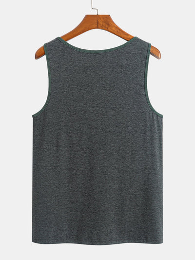 Tank Top With Wave Pattern Pocket