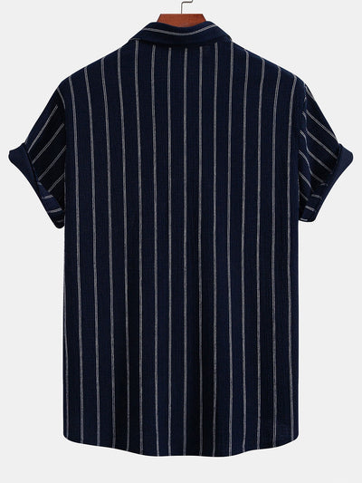 Stripe Textured Button Up Shirt