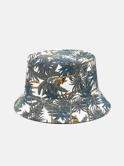Double Side Reversible Palm Tree Pattern Bucket Hat