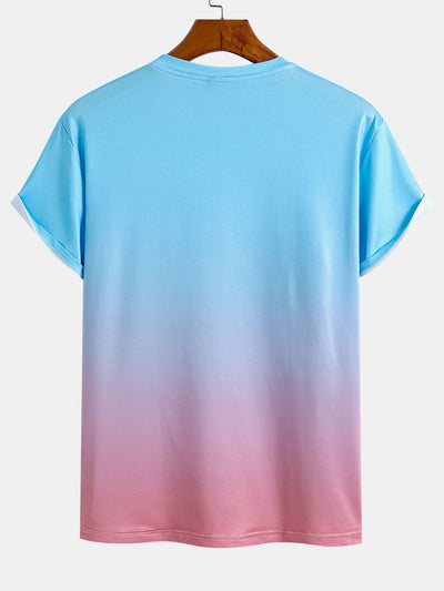 Regular Fit Palm Tree Gradient Print T-Shirt