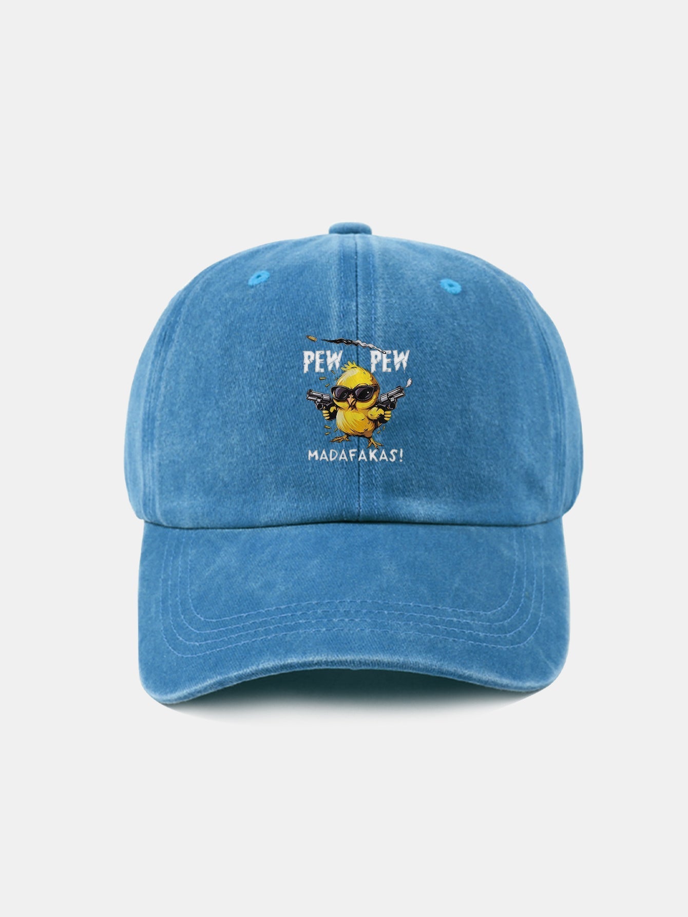 PEW PEW MADAFAKAS Chicken Pattern Casual Washed Cotton Baseball Cap