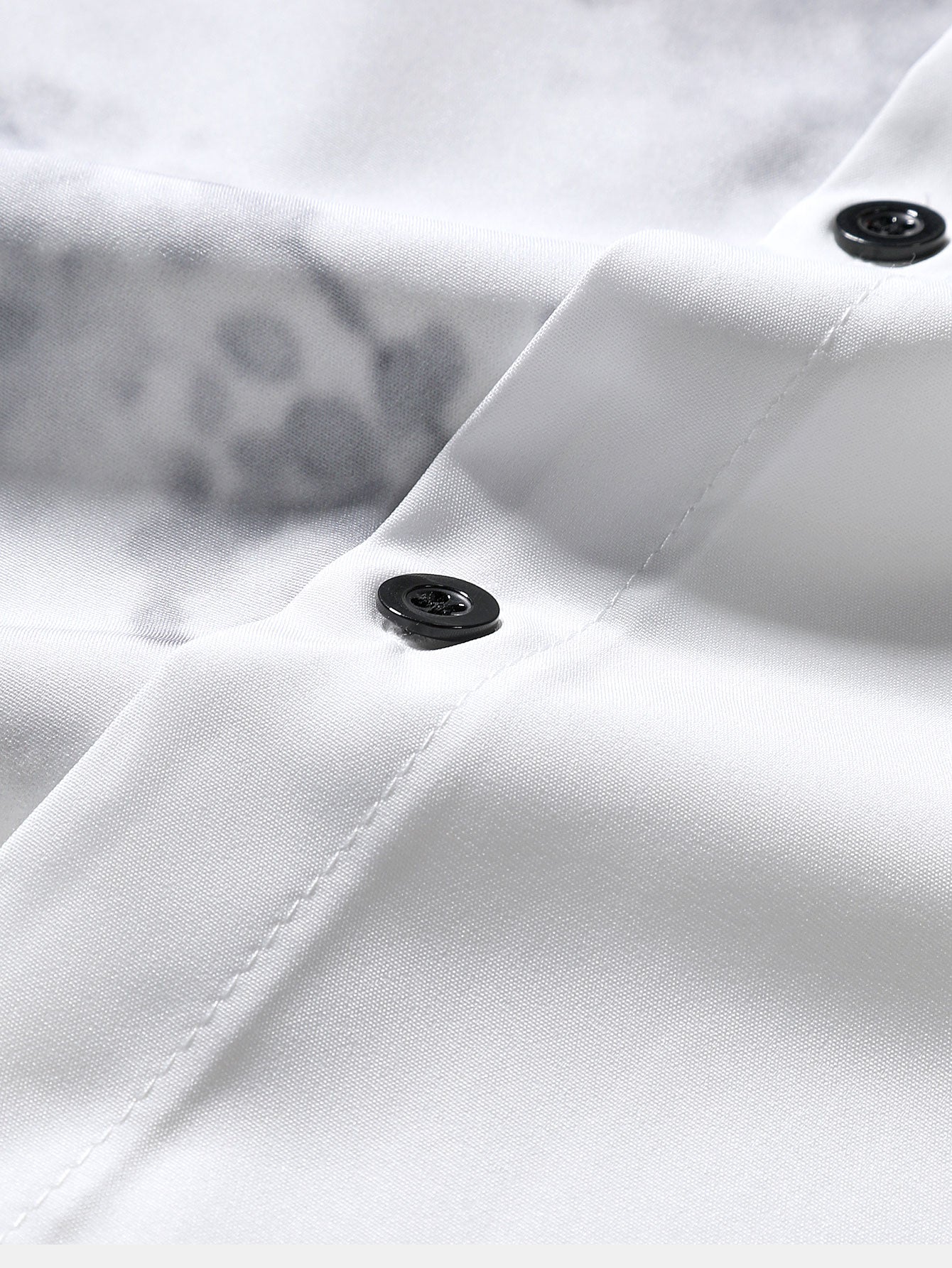 Traditional Oriental Ink Painting Print Stand Collar Shirt