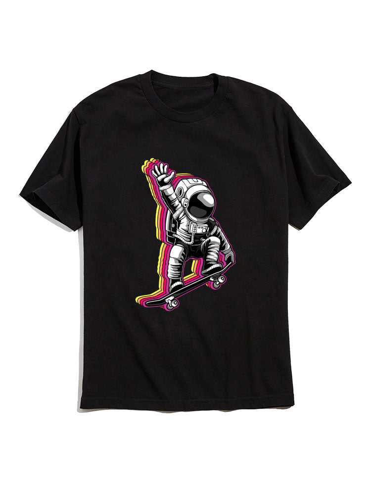 Skateboard Astronaut Graphic T-Shirts