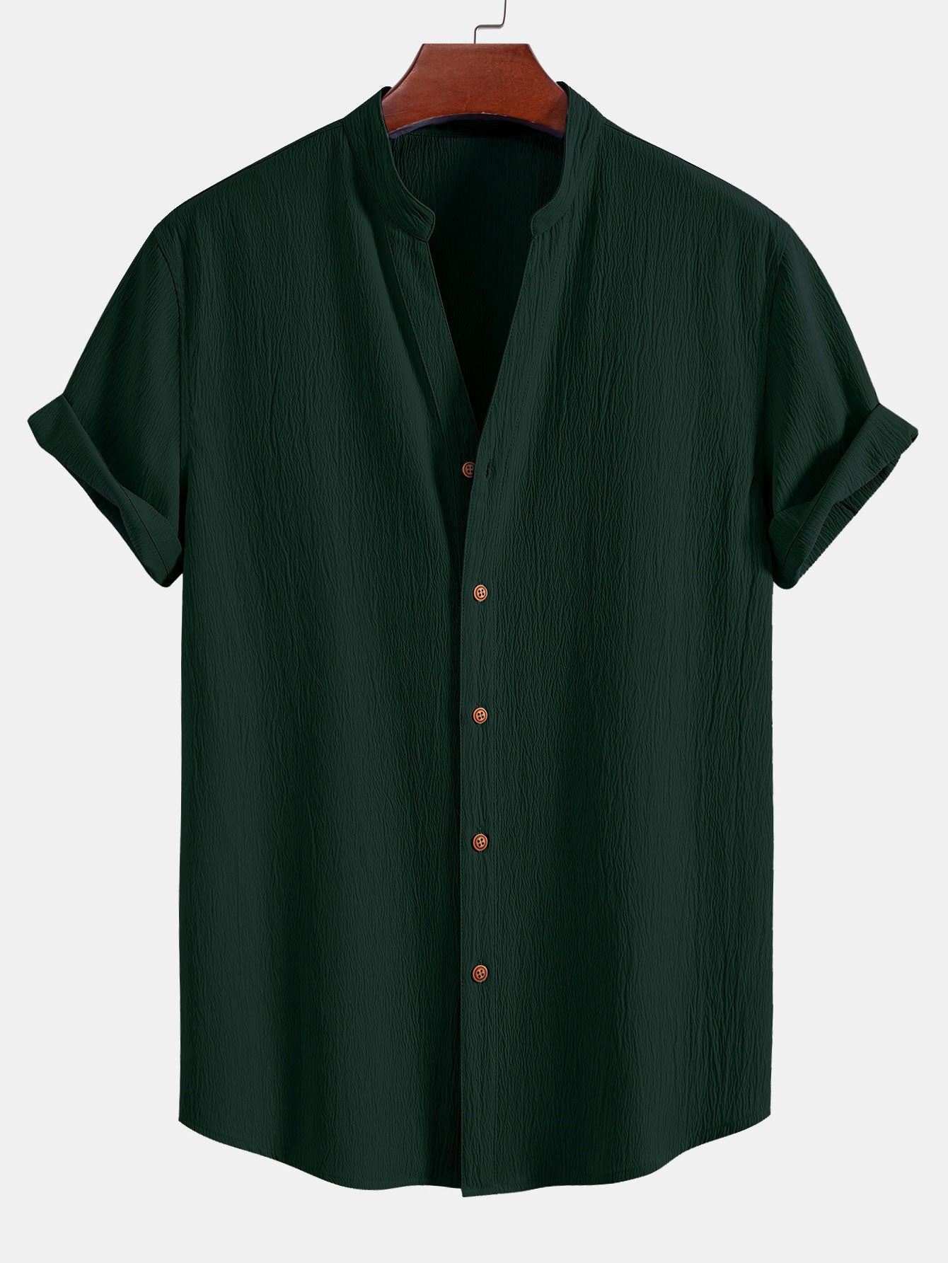 Wrinkled Textured V Neck Shirt