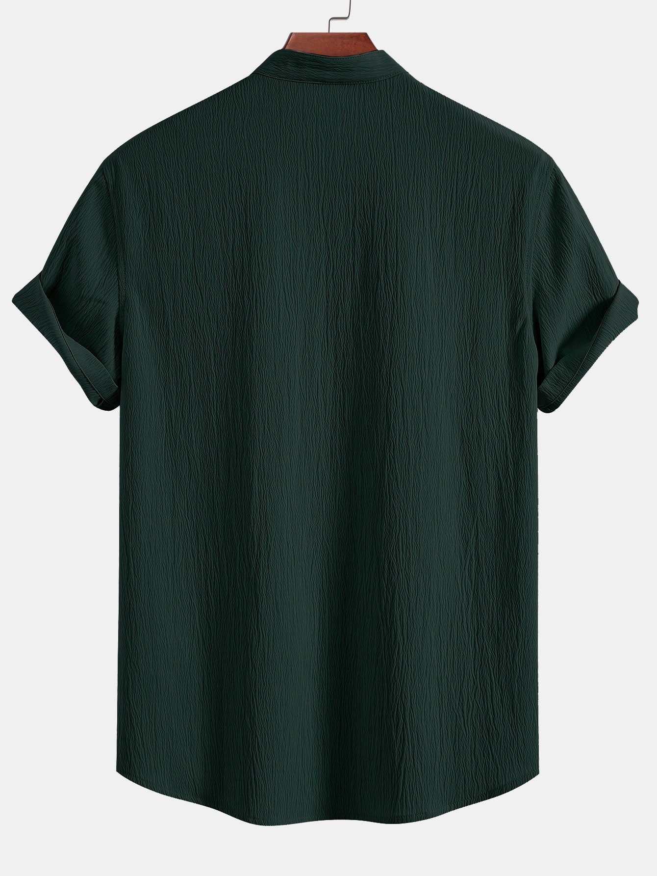 Wrinkled Textured V Neck Shirt