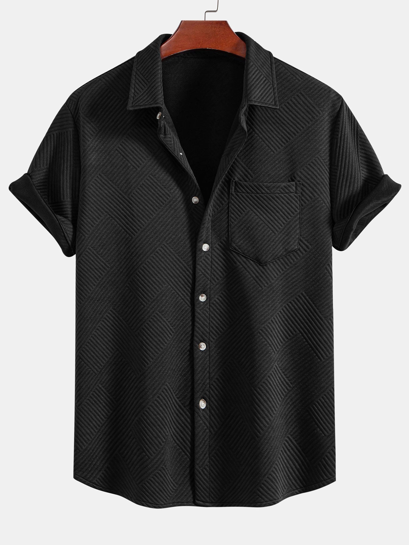 Stripe Jacquard Button Up Shirt