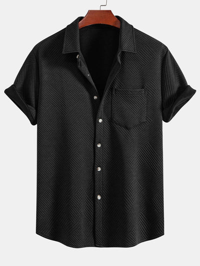 Stripe Jacquard Button Up Shirt