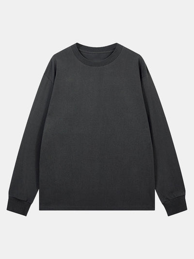 Basic Long Sleeve Ribbed Cuff T-Shirt