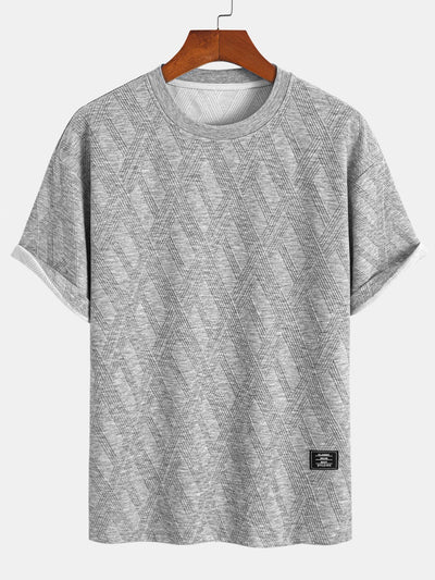 Relax Fit Diamond Jacquard T-Shirt