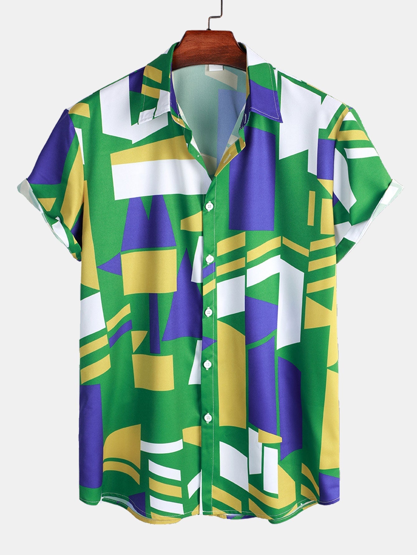 Geometry Print Button Up Shirt