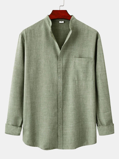 Long Sleeved Stand Collar Shirt