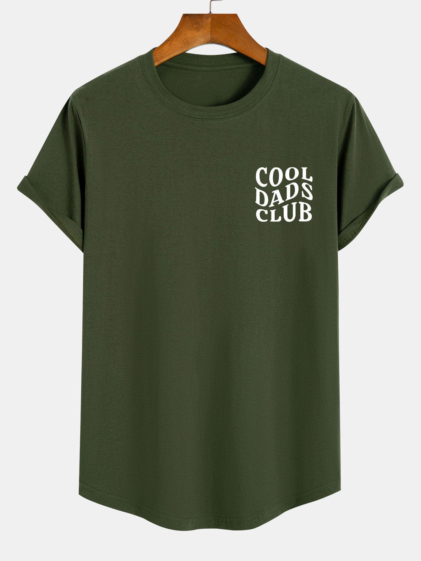 Cool Dads Club Print Cotton Arc Hem T-Shirt