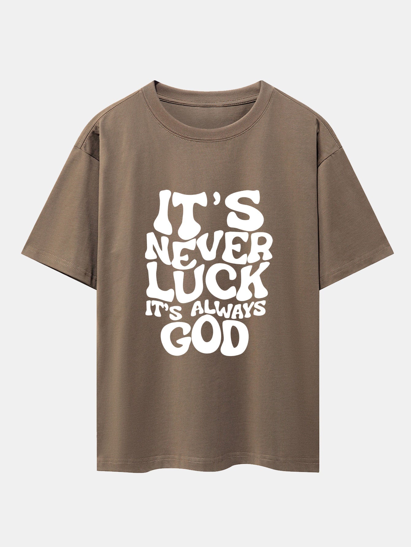 God Slogan Print Drop Shoulder Oversize T-Shirt