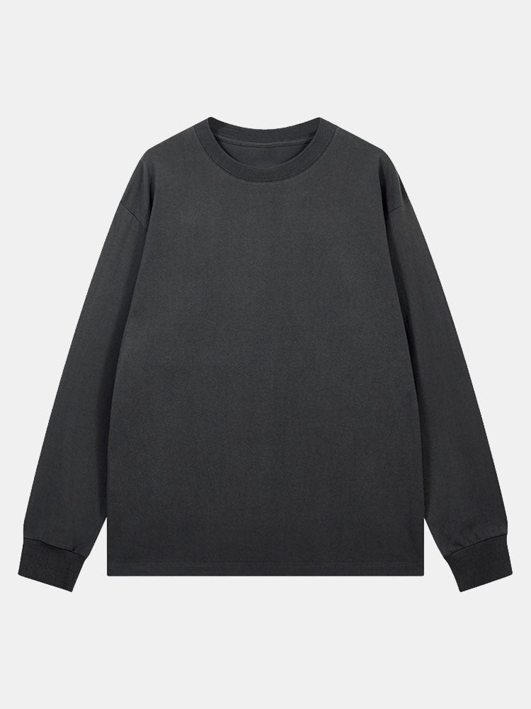 3 Pieces Basic Long Sleeve Ribbed Cuff T-Shirt
