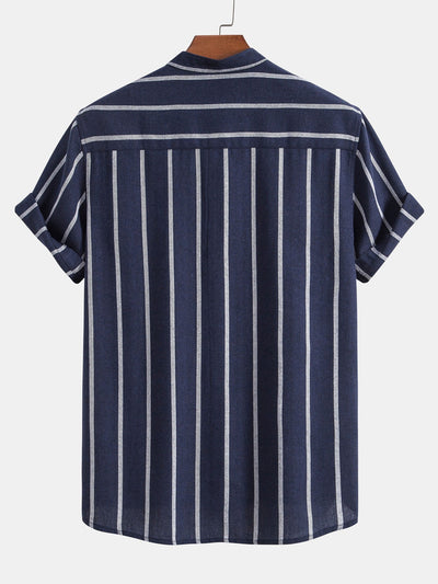 Stripes Cotton Henley Shirts